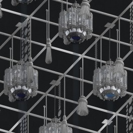 Dark lighting study for the Mirage Back to Origins ceiling installation