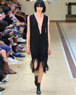 Model on the Victoria/Tomas Spring Summer 2024 runway